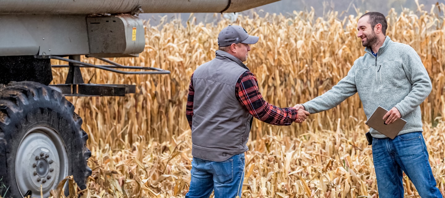 Homepage banner showing agricultural products